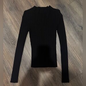 Dynamite Black Ribbed Knit Top